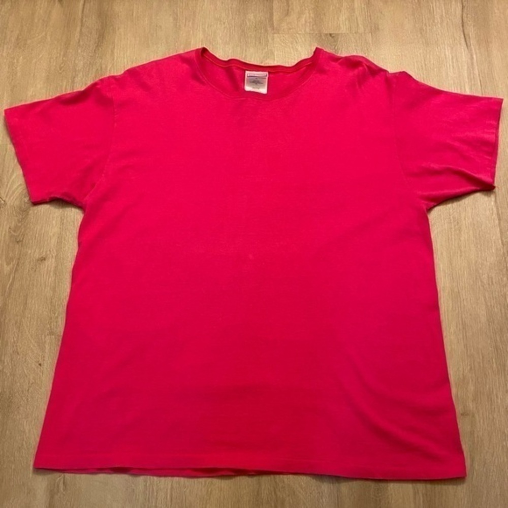 Vintage Blank Hot Pink Hanes Her Way Tee Women Size Extra Large